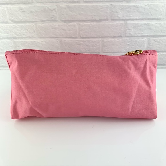 Vintage RARE Moschino Redwall Pink Nylon Zip Make Up Bag Cosmetic Pouch - Picture 4 of 12